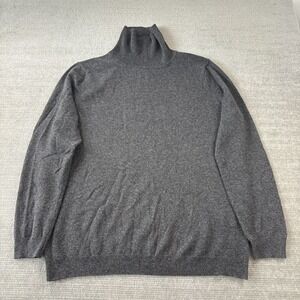 Woolovers Sweater Womens XXL Gray Turtleneck Classic Wool Cashmere Knit Jumper